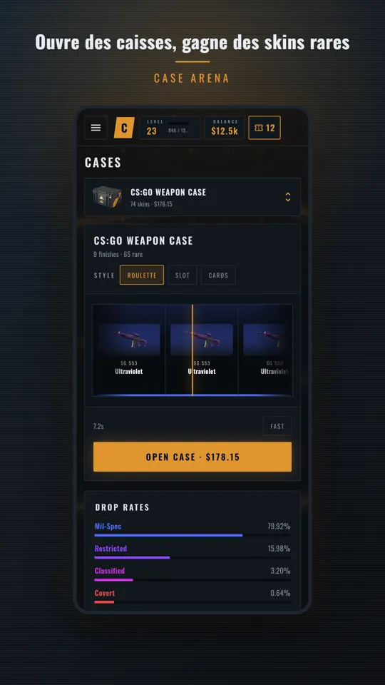 Ouvre des caisses, gagne des skins rares