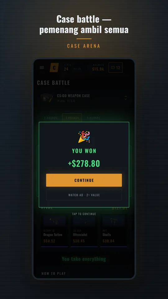 Case battle — pemenang ambil semua
