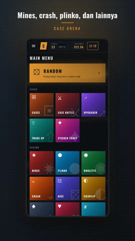Mines, crash, plinko, dan lainnya