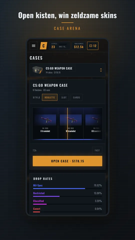 Open kisten, win zeldzame skins